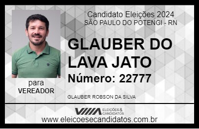 Candidato GLAUBER DO LAVA JATO 2024 - SÃO PAULO DO POTENGI - Eleições