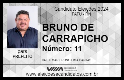 Candidato BRUNO DE CARRAPICHO 2024 - PATU - Eleições