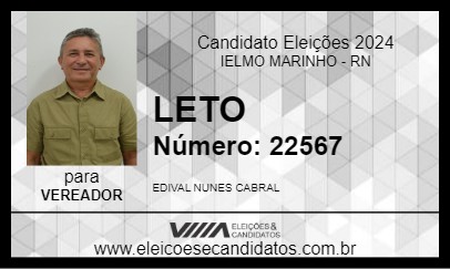 Candidato LETO 2024 - IELMO MARINHO - Eleições