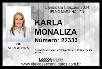 Candidato KARLA MONALIZA 2024 - IELMO MARINHO - Eleições