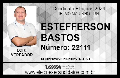 Candidato ESTEFFERSON BASTOS 2024 - IELMO MARINHO - Eleições