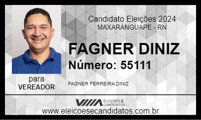 Candidato FAGNER DINIZ 2024 - MAXARANGUAPE - Eleições