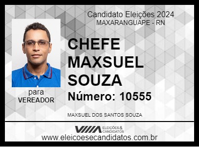 Candidato CHEFE MAXSUEL SOUZA 2024 - MAXARANGUAPE - Eleições