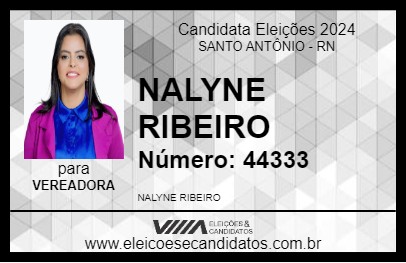 Candidato NALLYNY RIBEIRO 2024 - SANTO ANTÔNIO - Eleições