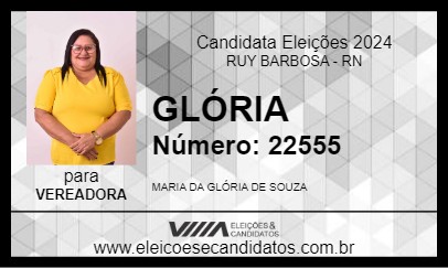 Candidato GLÓRIA 2024 - RUY BARBOSA - Eleições