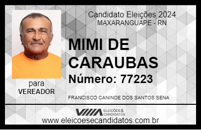 Candidato MIMI DE CARAUBAS 2024 - MAXARANGUAPE - Eleições