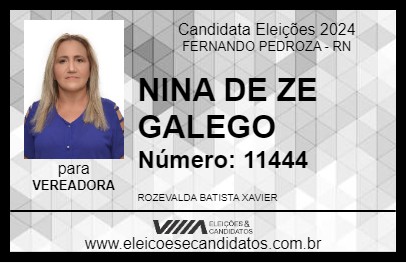 Candidato NINA DE ZE GALEGO 2024 - FERNANDO PEDROZA - Eleições