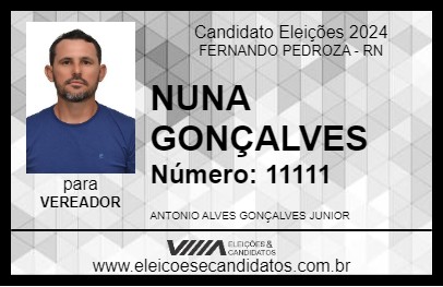 Candidato NUNA GONÇALVES 2024 - FERNANDO PEDROZA - Eleições