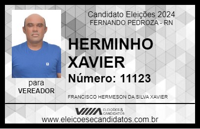 Candidato HERMINHO XAVIER 2024 - FERNANDO PEDROZA - Eleições