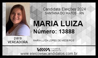 Candidato MARIA LUIZA 2024 - SANTANA DO MATOS - Eleições