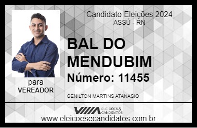 Candidato BAL DO MENDUBIM 2024 - ASSÚ - Eleições