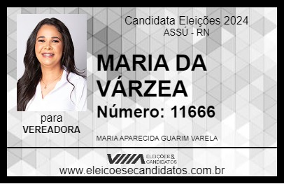 Candidato MARIA DA VÁRZEA 2024 - ASSÚ - Eleições