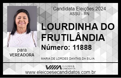 Candidato LOURDINHA DO FRUTILÂNDIA 2024 - ASSÚ - Eleições