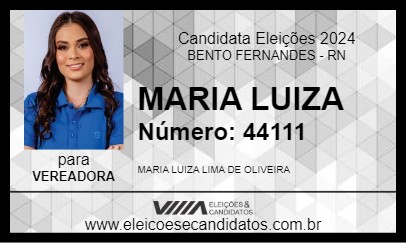 Candidato MARIA LUIZA 2024 - BENTO FERNANDES - Eleições