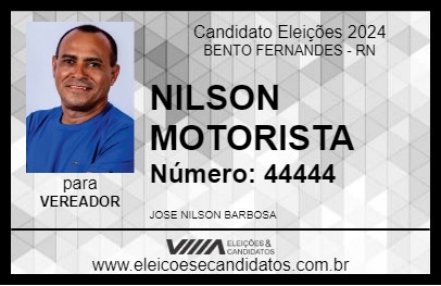 Candidato NILSON MOTORISTA 2024 - BENTO FERNANDES - Eleições