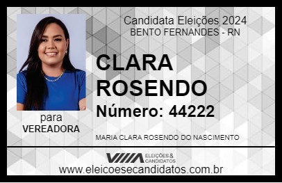 Candidato CLARA ROSENDO 2024 - BENTO FERNANDES - Eleições