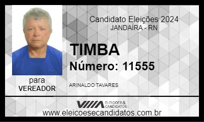 Candidato TIMBA 2024 - JANDAÍRA - Eleições