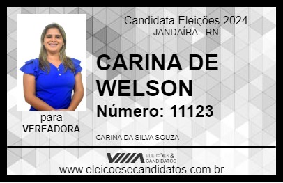 Candidato CARINA DE WELSON 2024 - JANDAÍRA - Eleições