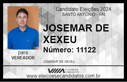 Candidato JOSEMAR DE XEXEU 2024 - SANTO ANTÔNIO - Eleições