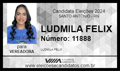 Candidato LUDMILA FELIX 2024 - SANTO ANTÔNIO - Eleições