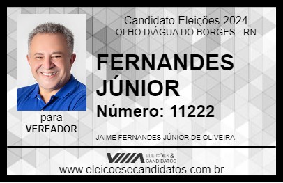 Candidato FERNANDES JÚNIOR 2024 - OLHO D\ÁGUA DO BORGES - Eleições