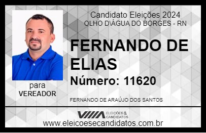 Candidato FERNANDO DE ELIAS 2024 - OLHO D\ÁGUA DO BORGES - Eleições