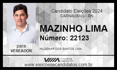 Candidato MAZINHO LIMA 2024 - CARNAUBAIS - Eleições