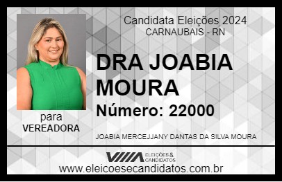 Candidato DRA JOABIA MOURA 2024 - CARNAUBAIS - Eleições