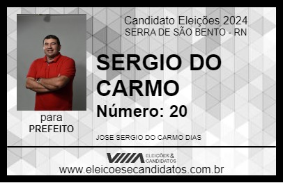 Candidato SERGIO DO CARMO 2024 - SERRA DE SÃO BENTO - Eleições