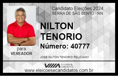 Candidato NILTON TENORIO 2024 - SERRA DE SÃO BENTO - Eleições