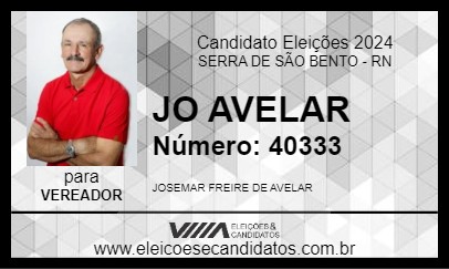 Candidato JO AVELAR 2024 - SERRA DE SÃO BENTO - Eleições