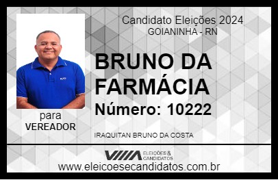 Candidato BRUNO DA FARMÁCIA 2024 - GOIANINHA - Eleições