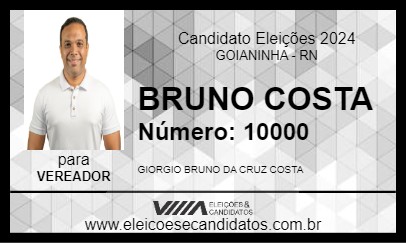 Candidato BRUNO  COSTA 2024 - GOIANINHA - Eleições