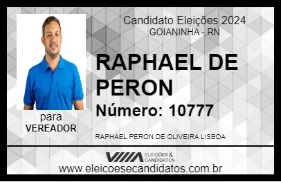 Candidato RAPHAEL DE PERON 2024 - GOIANINHA - Eleições