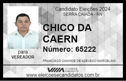 Candidato CHICO DA CAERN 2024 - SERRA CAIADA - Eleições