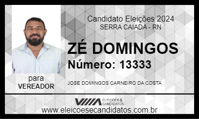 Candidato ZÉ DOMINGOS 2024 - SERRA CAIADA - Eleições