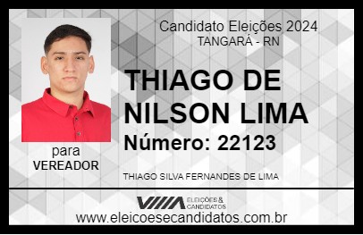 Candidato THIAGO DE NILSON LIMA 2024 - TANGARÁ - Eleições