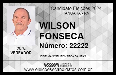 Candidato WILSON FONSECA 2024 - TANGARÁ - Eleições