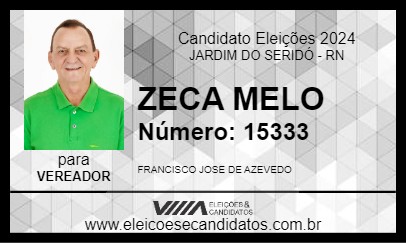 Candidato ZECA MELO 2024 - JARDIM DO SERIDÓ - Eleições