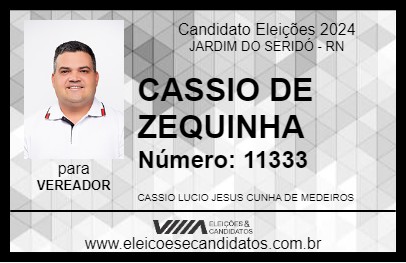 Candidato CASSIO DE ZEQUINHA 2024 - JARDIM DO SERIDÓ - Eleições