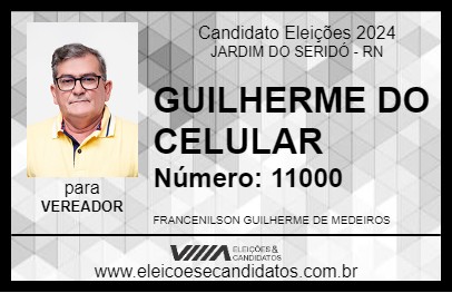 Candidato GUILHERME DO CELULAR 2024 - JARDIM DO SERIDÓ - Eleições