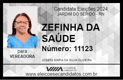 Candidato ZEFINHA DA SAÚDE 2024 - JARDIM DO SERIDÓ - Eleições