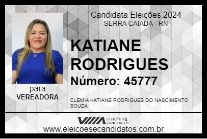 Candidato KATIANE RODRIGUES 2024 - SERRA CAIADA - Eleições