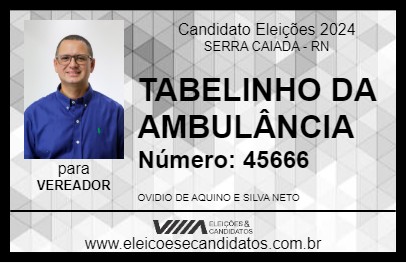 Candidato TABELINHO DA AMBULÂNCIA 2024 - SERRA CAIADA - Eleições