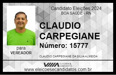 Candidato CLAUDIO CARPEGIANE 2024 - BOA SAÚDE - Eleições