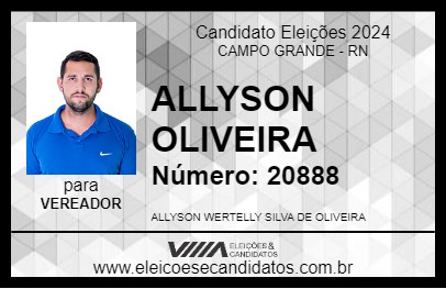 Candidato ALLYSON OLIVEIRA 2024 - CAMPO GRANDE - Eleições