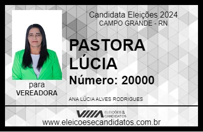 Candidato PASTORA LÚCIA 2024 - CAMPO GRANDE - Eleições