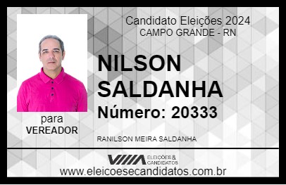 Candidato NILSON SALDANHA 2024 - CAMPO GRANDE - Eleições