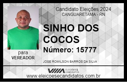 Candidato SINHO DOS COCOS 2024 - CANGUARETAMA - Eleições