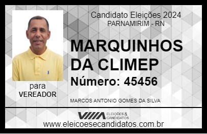 Candidato MARQUINHOS DA CLIMEP 2024 - PARNAMIRIM - Eleições